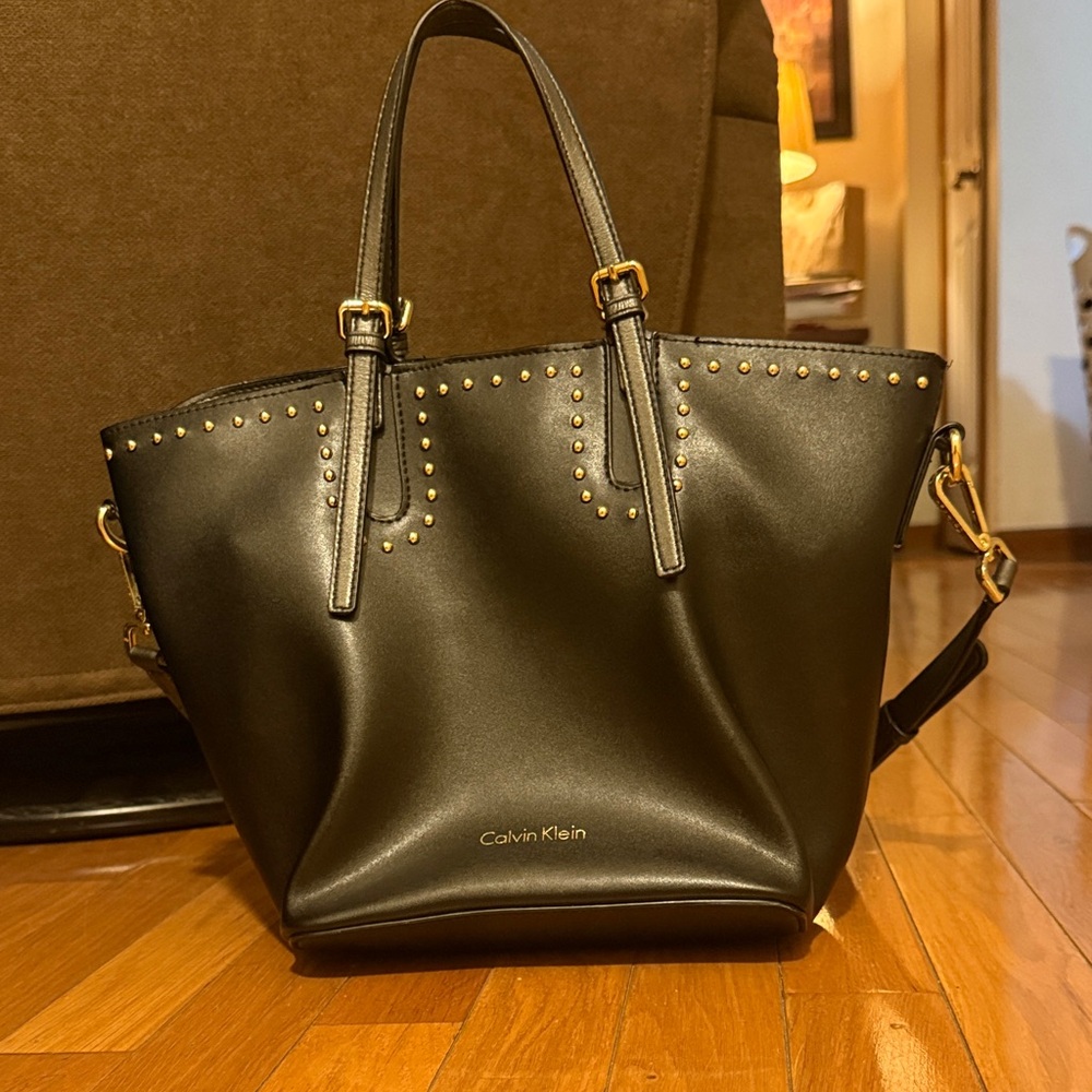 Calvin Klein Black Tote with Gold Accents